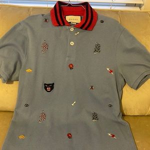 Gucci Patched Motifs Polo Shirt size M